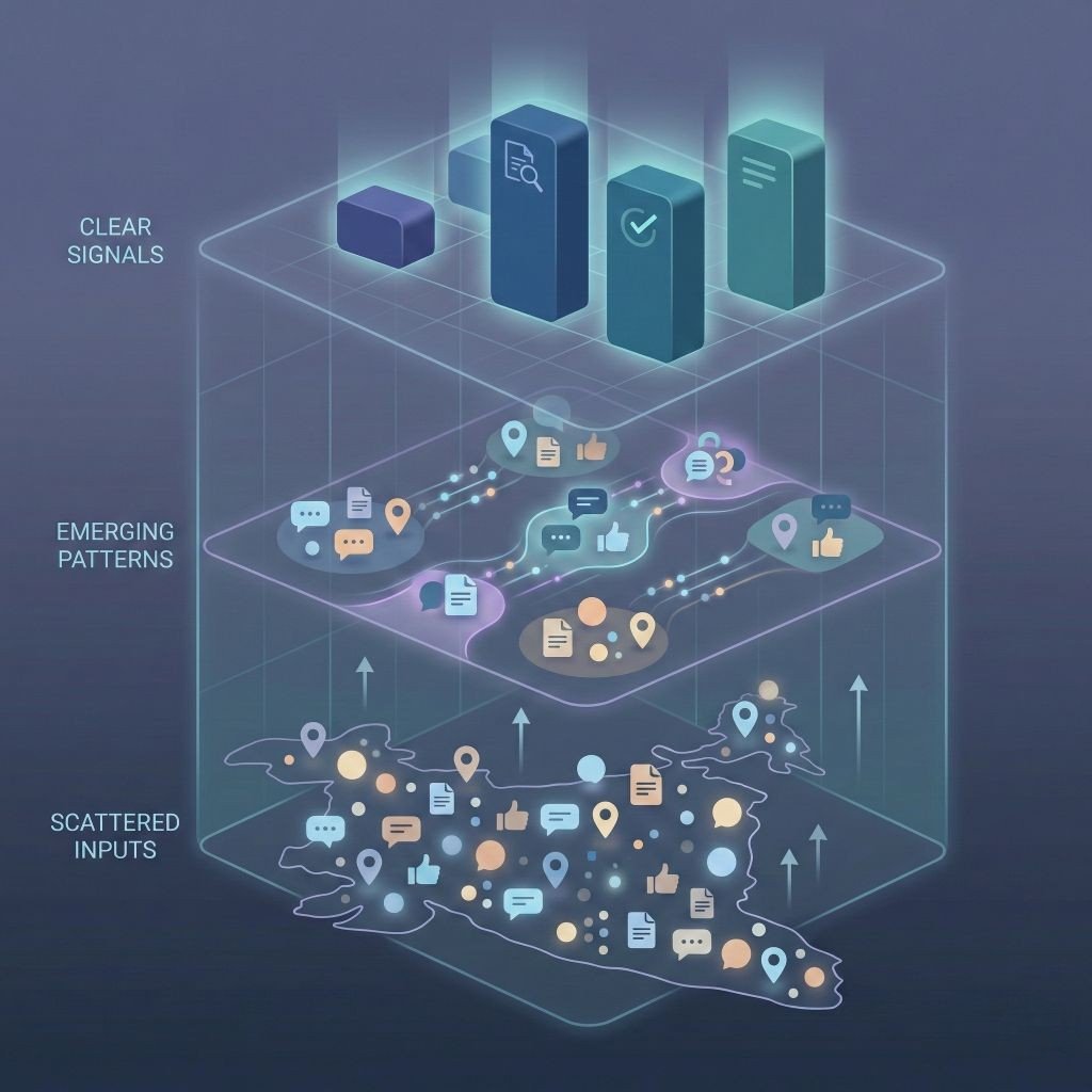 Citizens' feedback flowing to leaders as clear signals